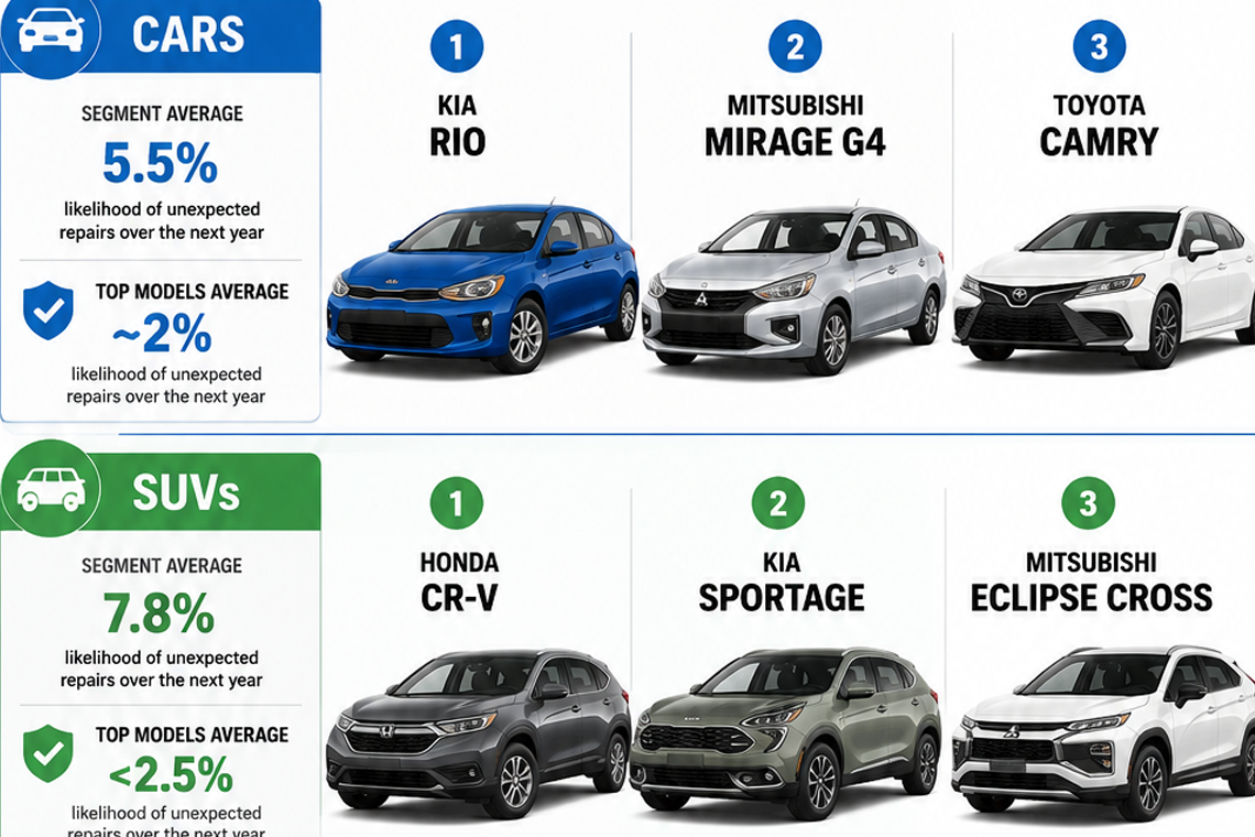 CARFAX Ranks the Most Reliable Used Vehicles by Segment